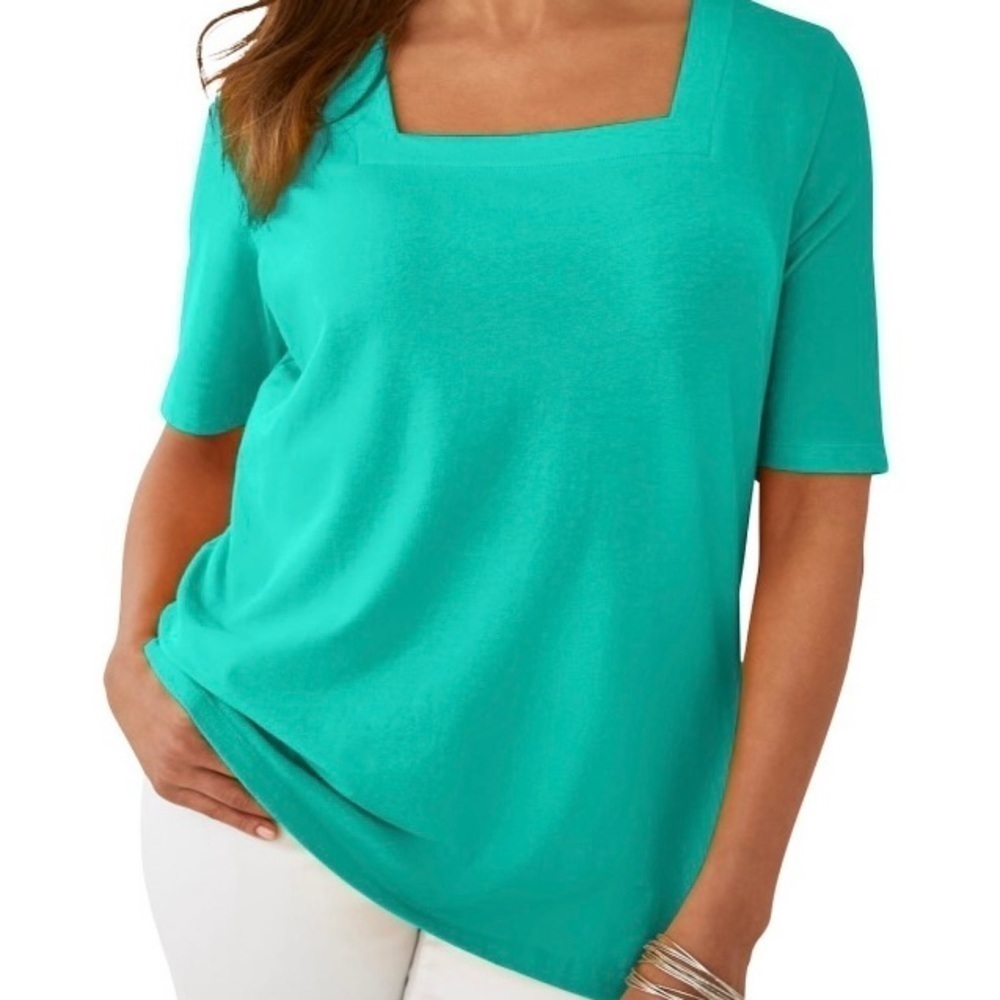 Jessica London Women’s Square Neck Plus Size Tunic Top